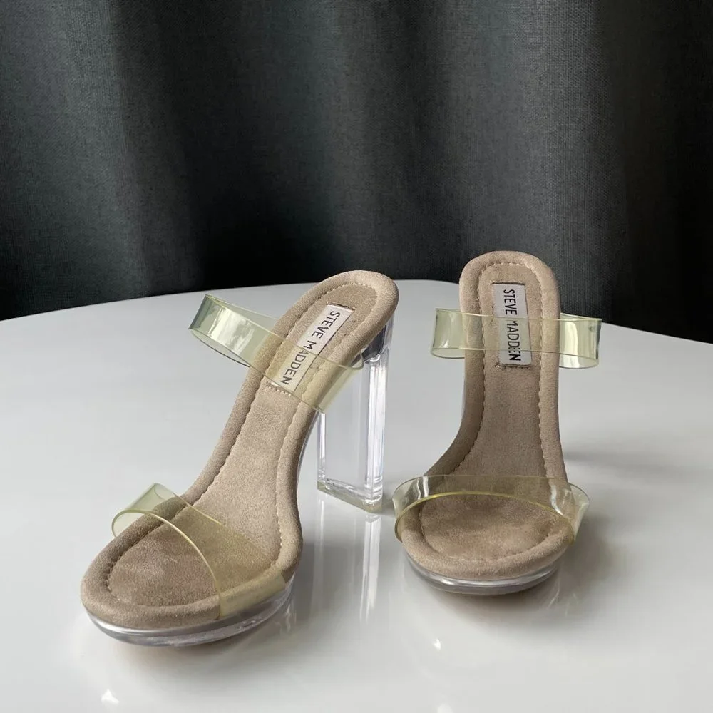 Steven Madden Glassy/Clear High Heel - Size 5.5 - Picture 9 of 9